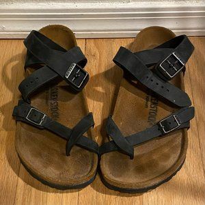 Black Strappy Sandals - Birkenstock
